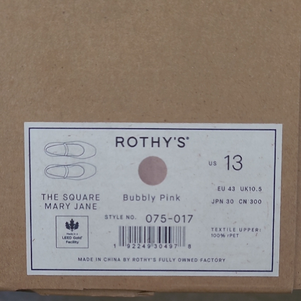 Rothys Bubbly Pink Square Mary Jane In Women Size 13
